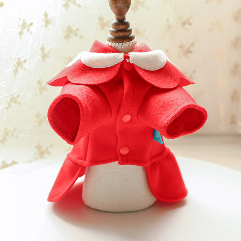 Costume d'automne et d'hiver en tissu de laine pour chien et chat de style britannique